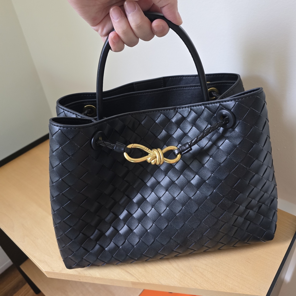 Black Woven Tote Bag